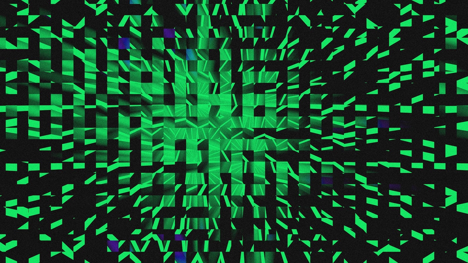 Green and black geometric abstract design