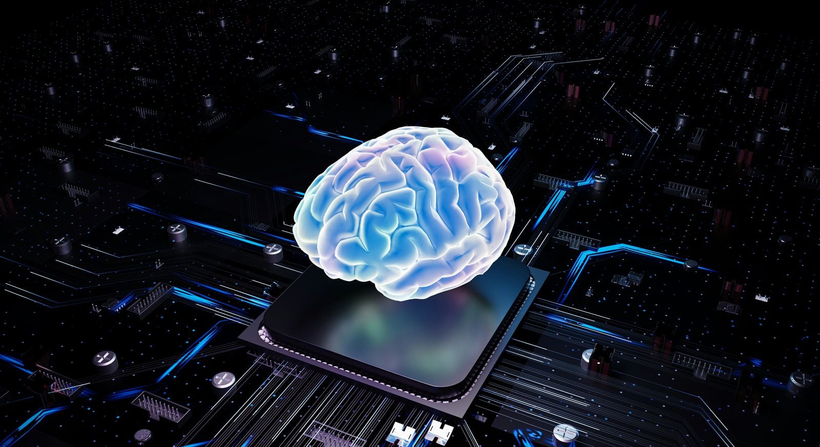 A brain over cpu represents artificial intelligence.